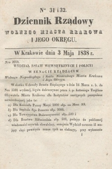 Dziennik Rządowy Wolnego Miasta Krakowa i Jego Okręgu. 1838, nr 31-32