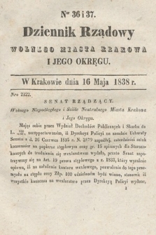 Dziennik Rządowy Wolnego Miasta Krakowa i Jego Okręgu. 1838, nr 36-37