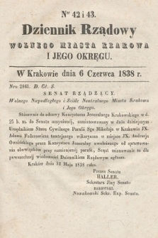 Dziennik Rządowy Wolnego Miasta Krakowa i Jego Okręgu. 1838, nr 42-43