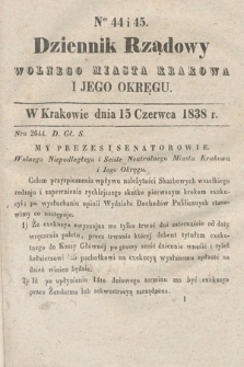 Dziennik Rządowy Wolnego Miasta Krakowa i Jego Okręgu. 1838, nr 44-45