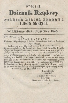 Dziennik Rządowy Wolnego Miasta Krakowa i Jego Okręgu. 1838, nr 46-47