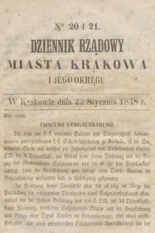Dziennik Rządowy Miasta Krakowa i Jego Okręgu. 1848, nr 20-21