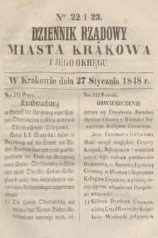 Dziennik Rządowy Miasta Krakowa i Jego Okręgu. 1848, nr 22-23
