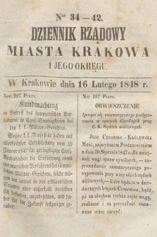 Dziennik Rządowy Miasta Krakowa i Jego Okręgu. 1848, nr 34-42