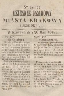 Dziennik Rządowy Miasta Krakowa i Jego Okręgu. 1848, nr 98-99