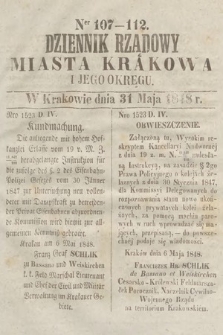 Dziennik Rządowy Miasta Krakowa i Jego Okręgu. 1848, nr 107-112