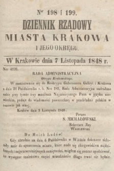 Dziennik Rządowy Miasta Krakowa i Jego Okręgu. 1848, nr 198-199