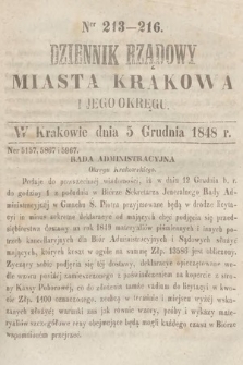 Dziennik Rządowy Miasta Krakowa i Jego Okręgu. 1848, nr 213-216