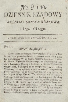 Dziennik Rządowy Wolnego Miasta Krakowa i Jego Okręgu. 1825, nr 9-10