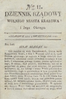 Dziennik Rządowy Wolnego Miasta Krakowa i Jego Okręgu. 1825, nr 11