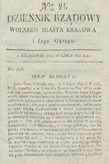 Dziennik Rządowy Wolnego Miasta Krakowa i Jego Okręgu. 1825, nr 24