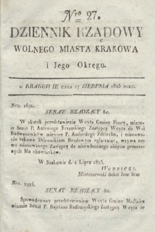 Dziennik Rządowy Wolnego Miasta Krakowa i Jego Okręgu. 1825, nr 27