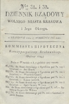 Dziennik Rządowy Wolnego Miasta Krakowa i Jego Okręgu. 1825, nr 31-32