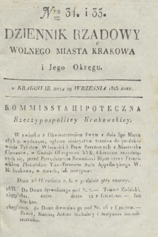 Dziennik Rządowy Wolnego Miasta Krakowa i Jego Okręgu. 1825, nr 34-35