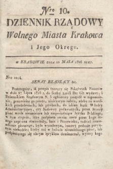 Dziennik Rządowy Wolnego Miasta Krakowa i Jego Okręgu. 1826, nr 10