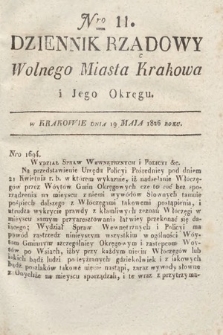Dziennik Rządowy Wolnego Miasta Krakowa i Jego Okręgu. 1826, nr 11