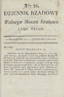 Dziennik Rządowy Wolnego Miasta Krakowa i Jego Okręgu. 1826, nr 24