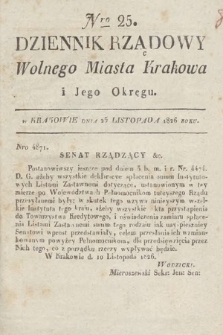 Dziennik Rządowy Wolnego Miasta Krakowa i Jego Okręgu. 1826, nr 25