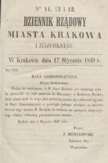 Dziennik Rządowy Miasta Krakowa i Jego Okręgu. 1849, nr 11-13