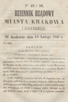 Dziennik Rządowy Miasta Krakowa i Jego Okręgu. 1849, nr 49-50