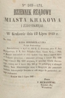 Dziennik Rządowy Miasta Krakowa i Jego Okręgu. 1849, nr 169-171