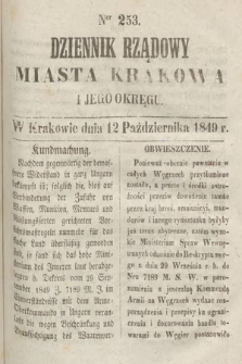 Dziennik Rządowy Miasta Krakowa i Jego Okręgu. 1849, nr 253