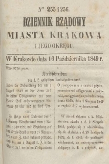 Dziennik Rządowy Miasta Krakowa i Jego Okręgu. 1849, nr 255-256