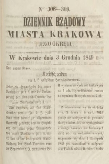 Dziennik Rządowy Miasta Krakowa i Jego Okręgu. 1849, nr 306-309