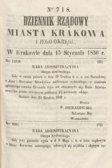 Dziennik Miasta Krakowa i Jego Okręgu. 1850, nr 7-8 