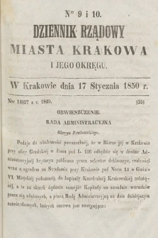 Dziennik Miasta Krakowa i Jego Okręgu. 1850, nr 9-10 