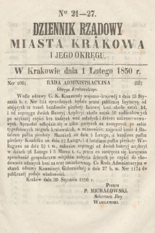 Dziennik Miasta Krakowa i Jego Okręgu. 1850, nr 21-27