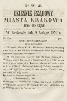 Dziennik Miasta Krakowa i Jego Okręgu. 1850, nr 32-33