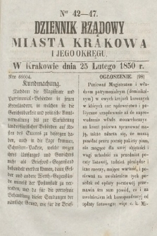 Dziennik Miasta Krakowa i Jego Okręgu. 1850, nr 42-47