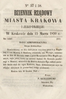 Dziennik Miasta Krakowa i Jego Okręgu. 1850, nr 57-58