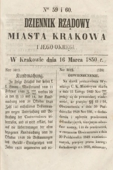 Dziennik Miasta Krakowa i Jego Okręgu. 1850, nr 59-60