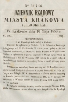Dziennik Miasta Krakowa i Jego Okręgu. 1850, nr 95-96