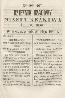 Dziennik Miasta Krakowa i Jego Okręgu. 1850, nr 104-107