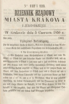 Dziennik Miasta Krakowa i Jego Okręgu. 1850, nr 122-123