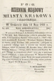 Dziennik Rządowy Misata Krakowa i Jego Okręgu. 1851, nr 68-69