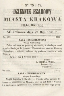 Dziennik Rządowy Misata Krakowa i Jego Okręgu. 1851, nr 78-79