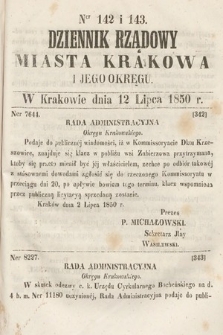 Dziennik Miasta Krakowa i Jego Okręgu. 1850, nr 142-143