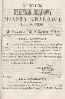 Dziennik Miasta Krakowa i Jego Okręgu. 1850, nr 153-154