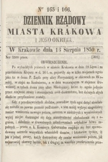 Dziennik Miasta Krakowa i Jego Okręgu. 1850, nr 165-166