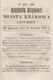 Dziennik Miasta Krakowa i Jego Okręgu. 1850, nr 199-200