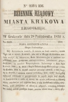 Dziennik Miasta Krakowa i Jego Okręgu. 1850, nr 235-236