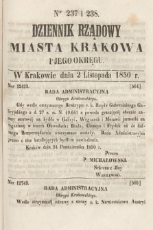 Dziennik Miasta Krakowa i Jego Okręgu. 1850, nr 237-238