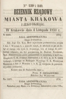 Dziennik Miasta Krakowa i Jego Okręgu. 1850, nr 239-240