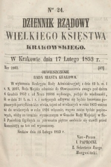 Dziennik Rządowy Wielkiego Księstwa Krakowskiego. 1853, nr 24