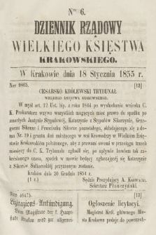 Dziennik Rządowy Wielkiego Księstwa Krakowskiego. 1855, nr 6