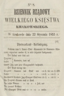 Dziennik Rządowy Wielkiego Księstwa Krakowskiego. 1855, nr 8